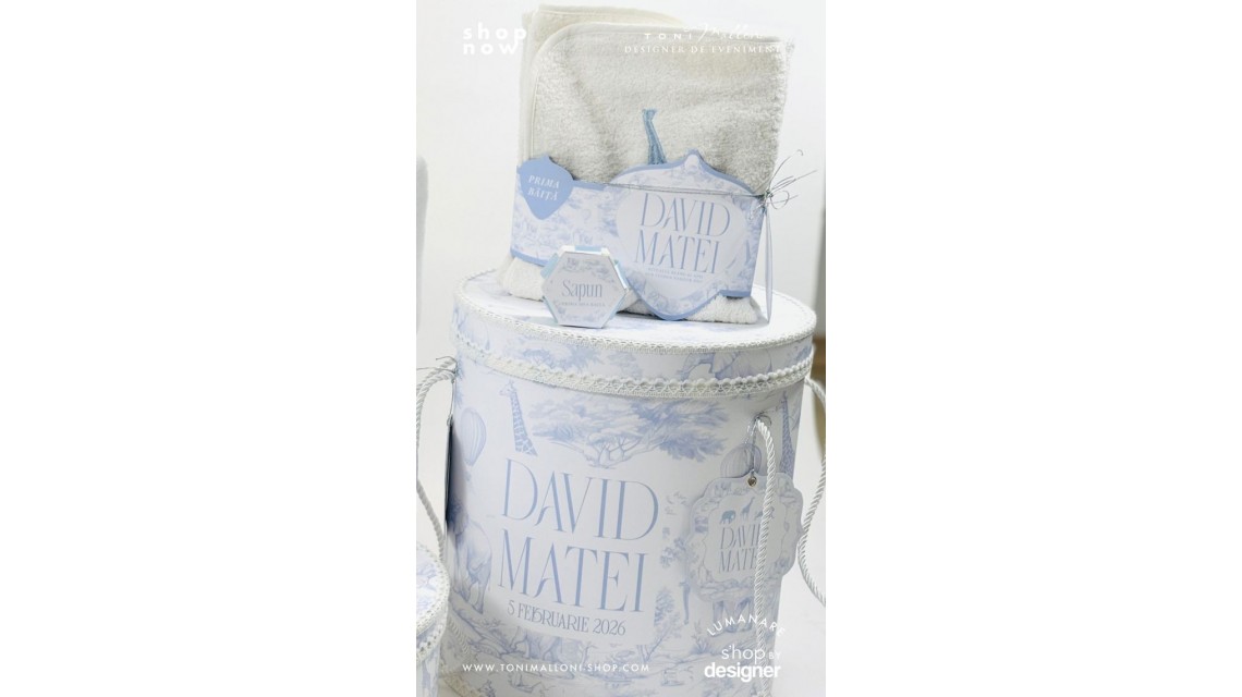 Set prima băiță după botez Safari Blue Jungle Ritualul blând al apei pentru băieți 11